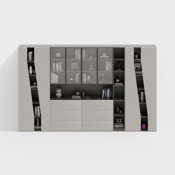 Streamlined Bookshelf 3D Model