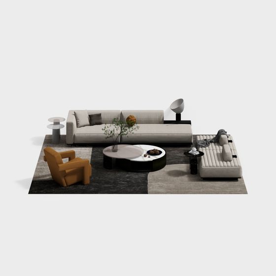 Urban Retreat Low Poly Furniture 3D model