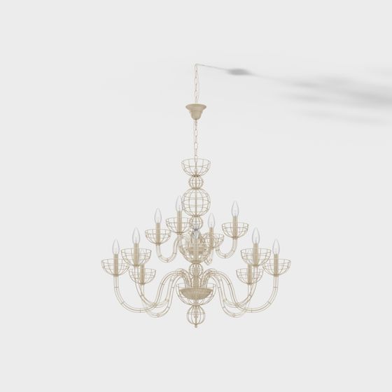 Elegant Low-Polygon Chandelier 3D model
