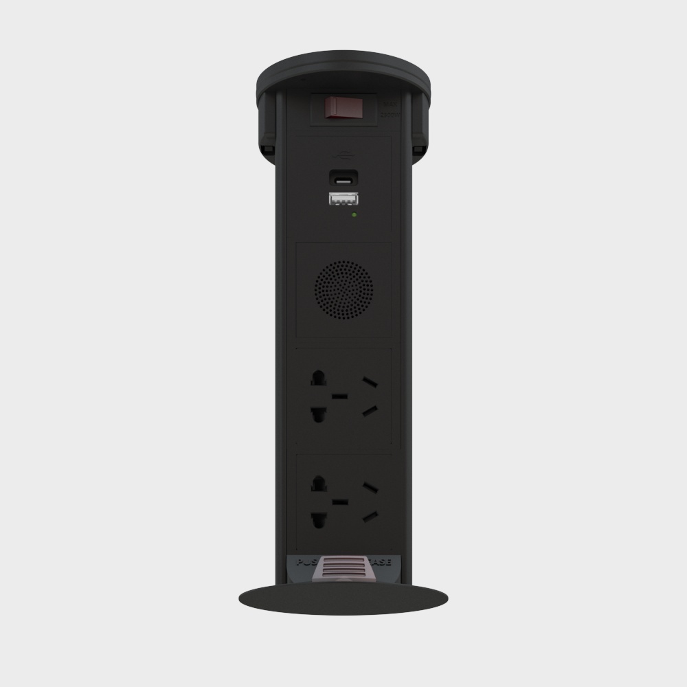 STP-2 for external use (USB (A+C) + Bluetooth speaker + five-hole + five-hole) - black socket
