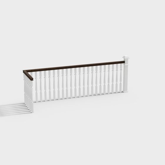 Elegant Classic Balcony Railing 3D model