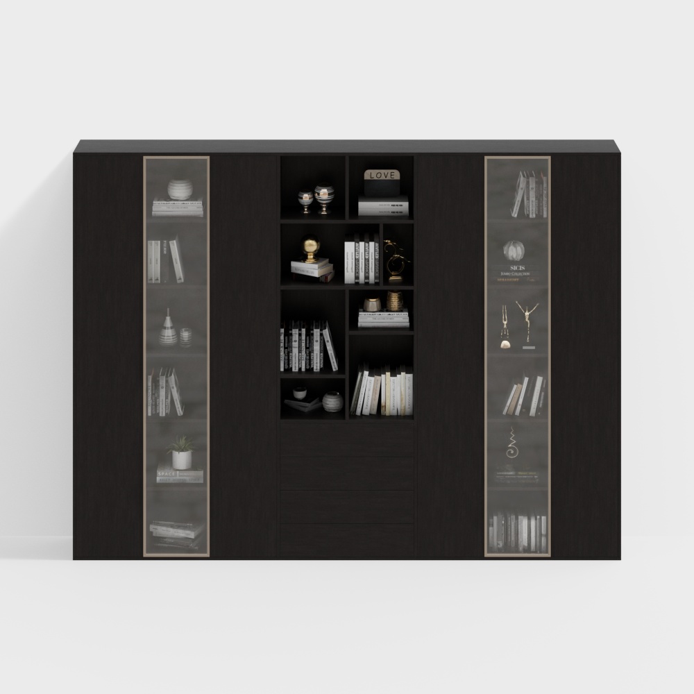 Wooden modern minimalist bookcase