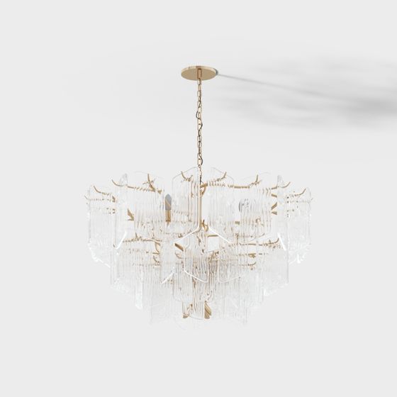 Elegant Low-Polygon Chandelier 3D model