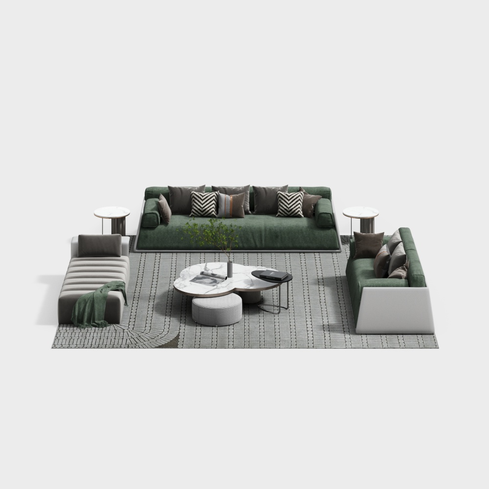 Conjunto de sofás de lujo ligero para sala de estar de estilo francés moderno