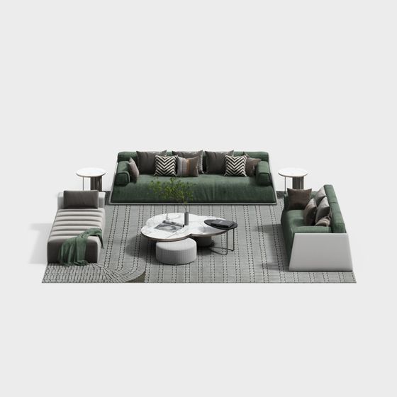 Conjunto de sofás de lujo ligero para sala de estar de estilo francés moderno