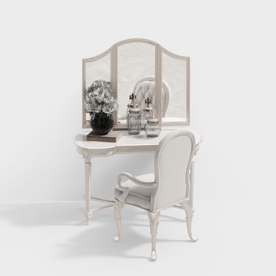 Stylish Vintage Dressing Table 3D model for Creative Projects