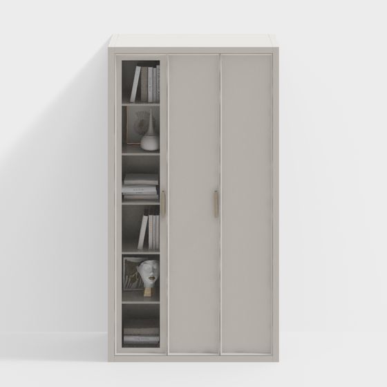 Modern Low-Polygon Bookcase 3D model