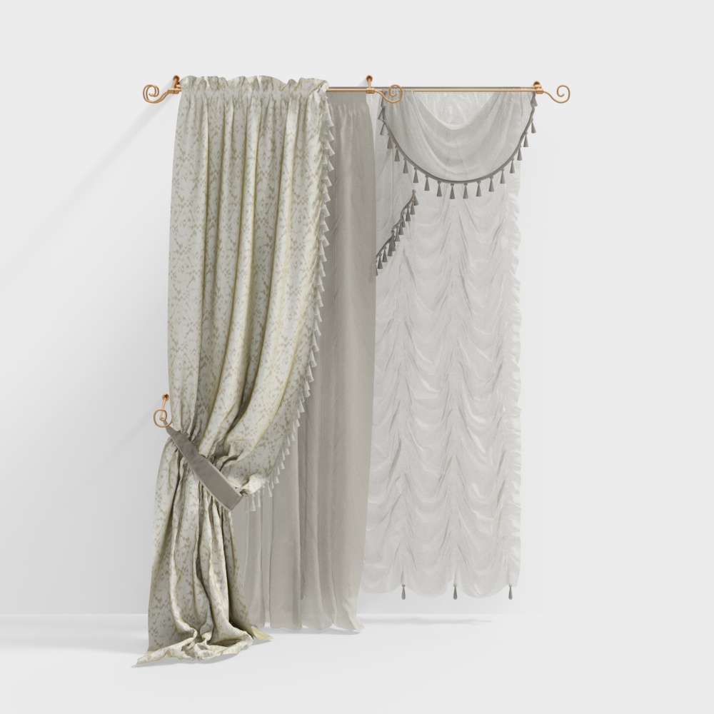 French white curtains