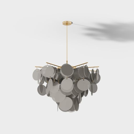 Elegant Circle Cascade Chandelier 3D model