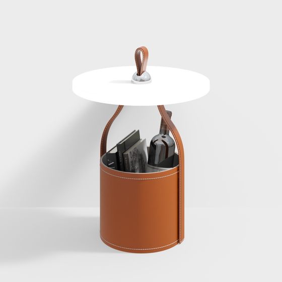 Stylish Cylindrical Storage Table 3D model