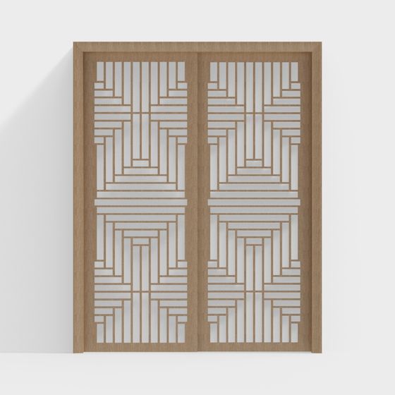Geometric Door Low-Poly 3D Model