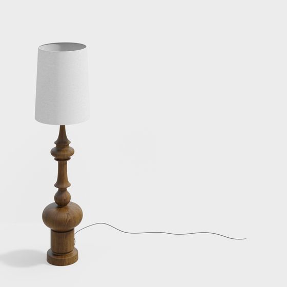 Elegant Low-Poly Floor Lamp 3D model