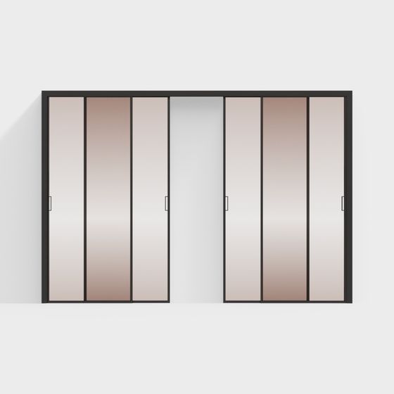 Stylish Glass Partition Wall 3D model for Modern Spaces