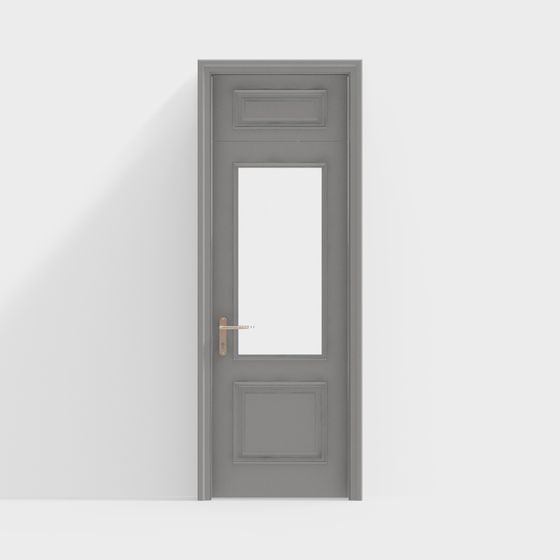 Elegant Gray and White 3D model Door Design
