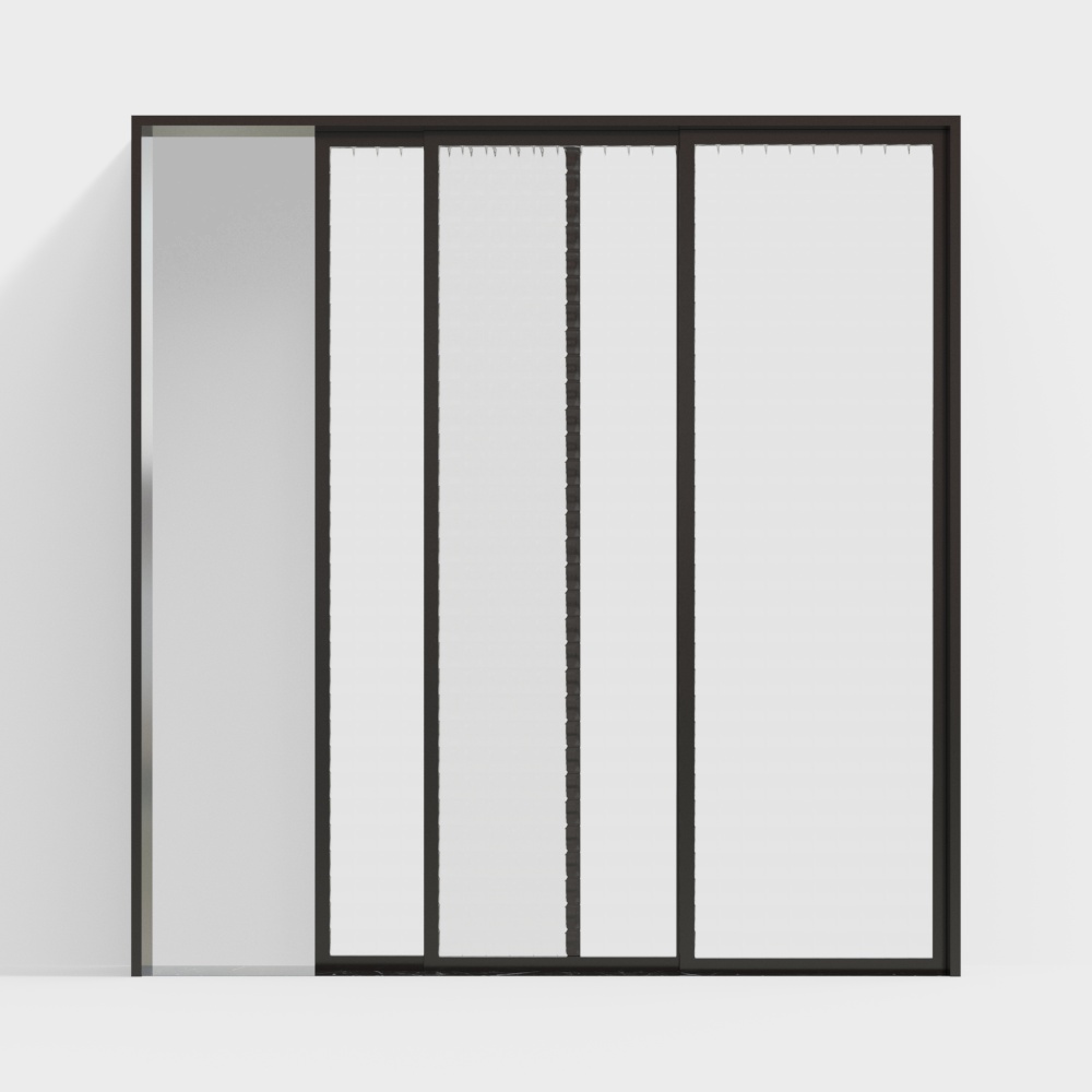 Modern Black Border Glass Sliding Doors