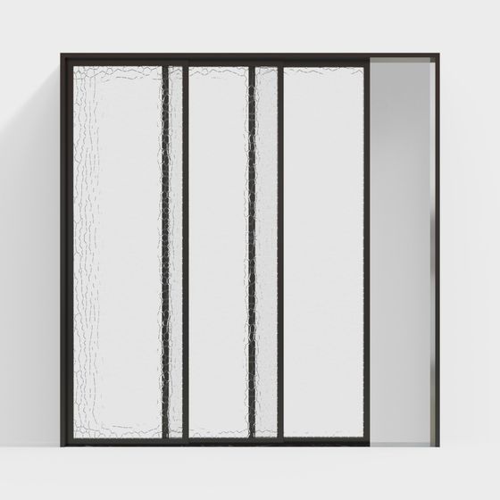 Elegant Glass Curtain Wall 3D model