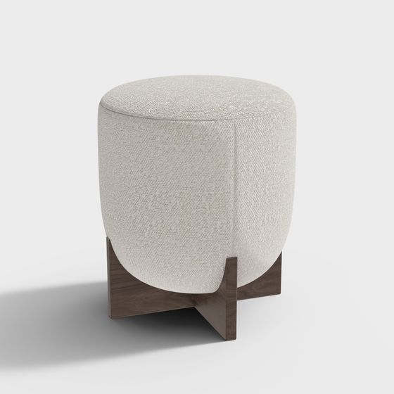 Stylish Round Stool 3D model for Modern Interiors