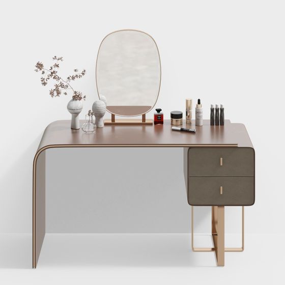 Elegant Low-Polygon Vanity Table 3D model