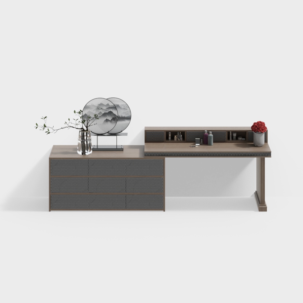 Commode grise chinoise moderne