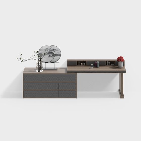 Commode grise chinoise moderne