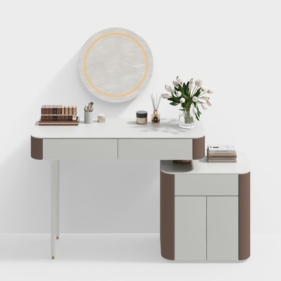 Elegant Modern Vanity Table 3D model