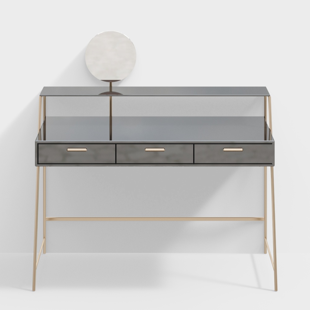 Cómoda moderna negra y dorada