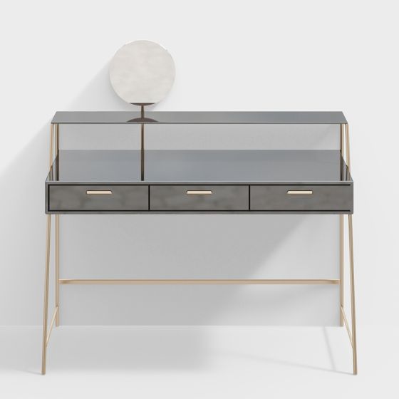 Cómoda moderna negra y dorada