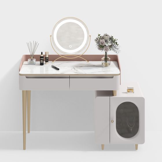 Elegant Modern Vanity Table 3D model