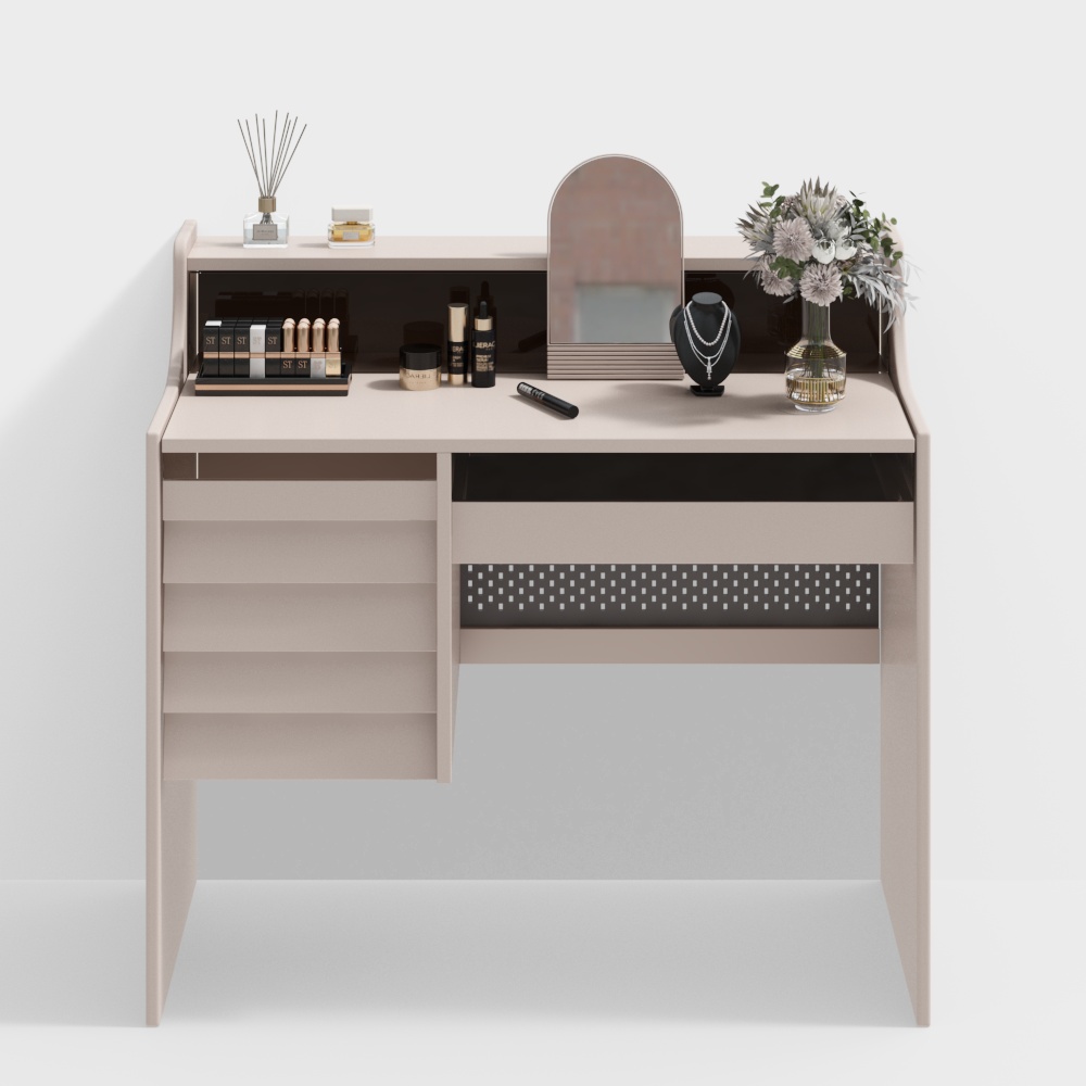 Elegant Minimalist Vanity Table 3D Model – Low-Poly Design