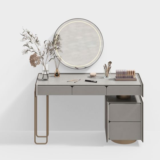 Stylish Low-Poly Dressing Table 3D model