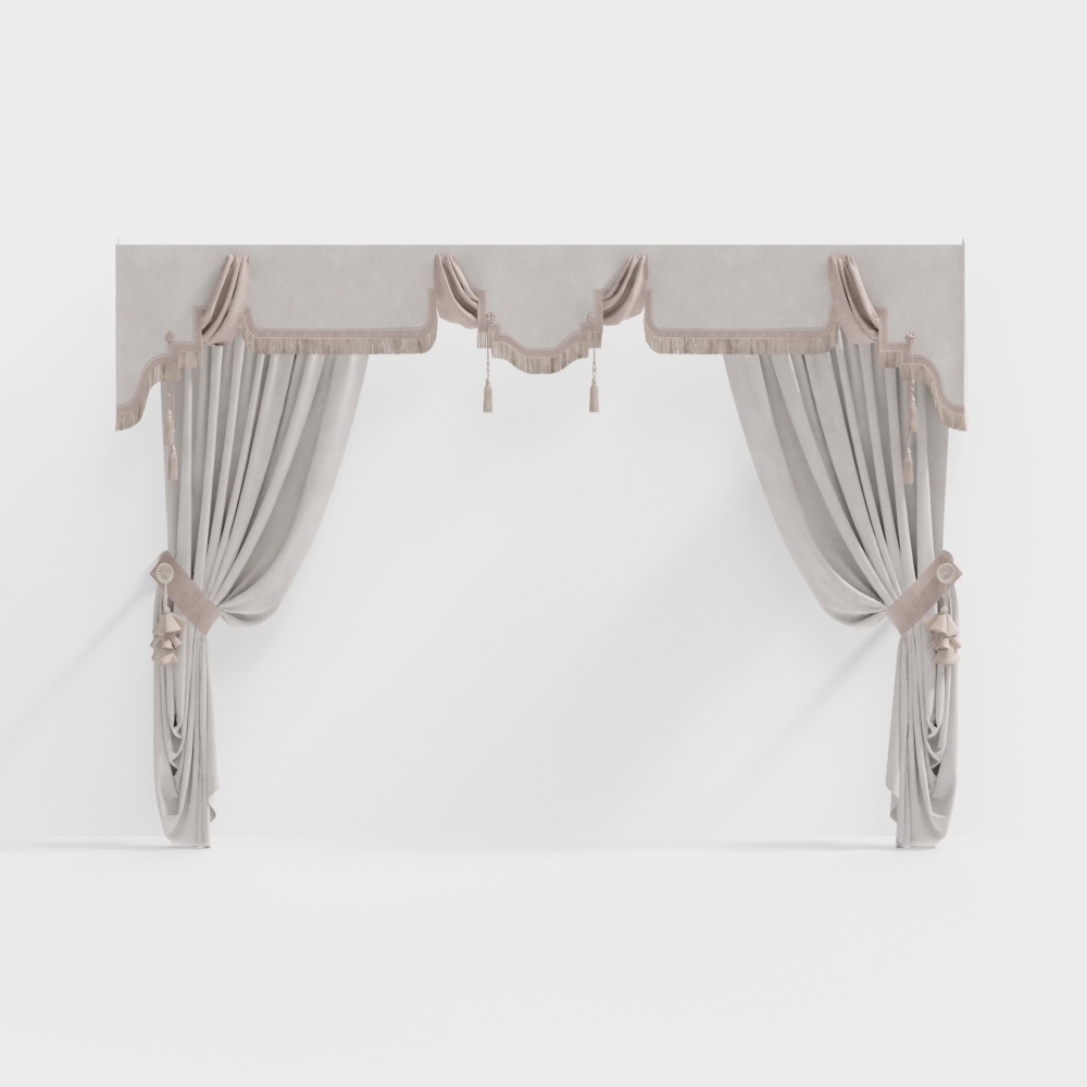 Royal Drapes 3D Model – Classic-Modern Fabric Drapes