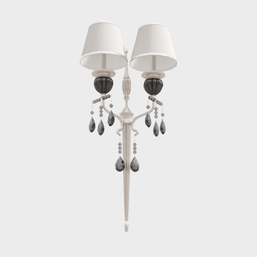 Elegant Low-Poly Wall Lamp 3D Model – Classic Design