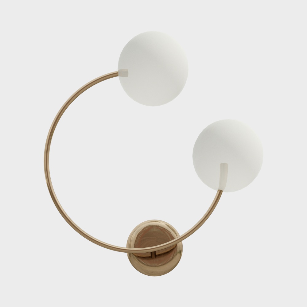 Elegant Modern 3D Lamp Model – Gold Metal & Frosted Glass