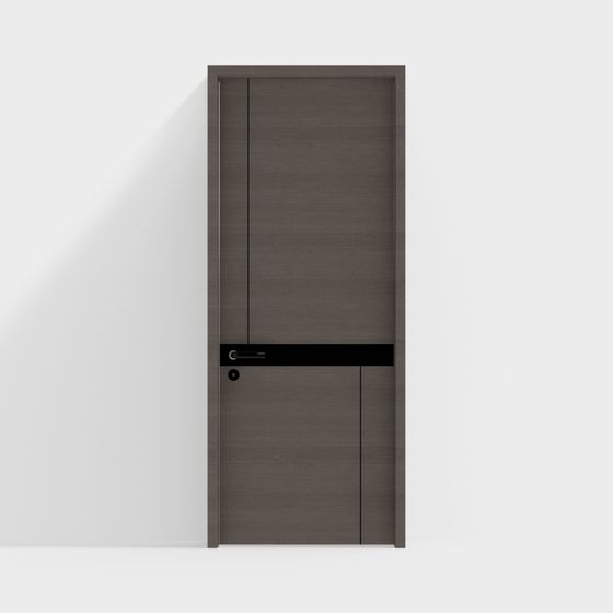 Modern Wooden Bedroom Door in Gray Finish