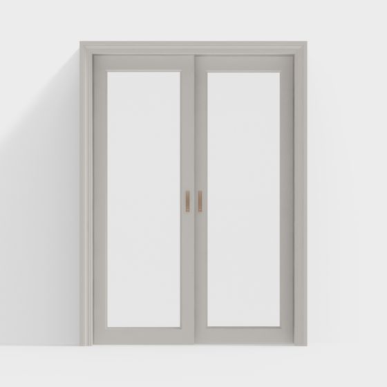 Stylish Double Glass Door 3D model for Contemporary Spaces