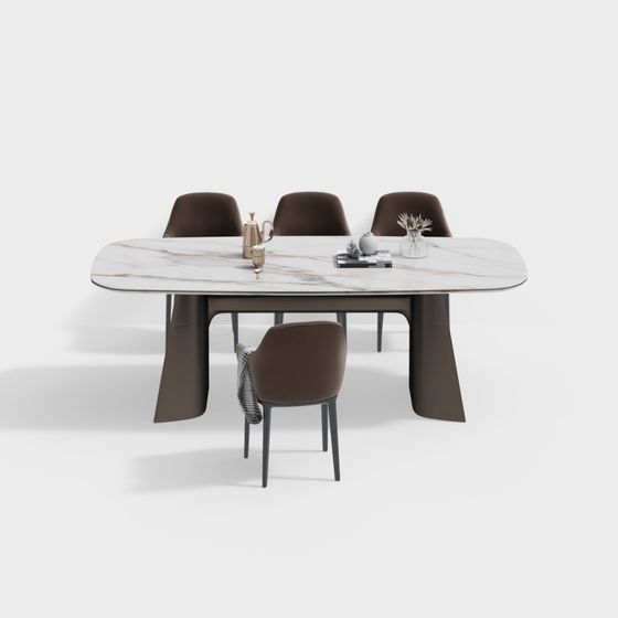 Elegance Dining Set 3D model for Modern Interiors