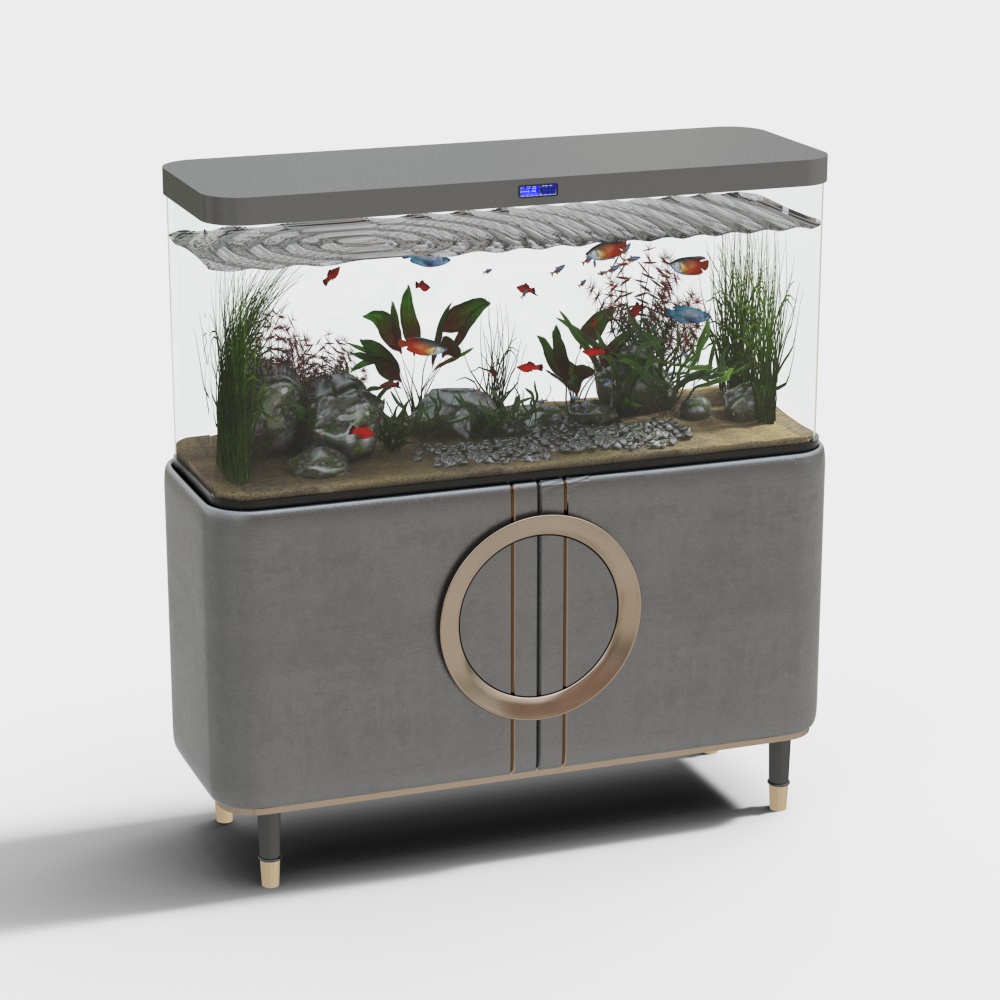 Aquarium de réservoir de poissons gris moderne