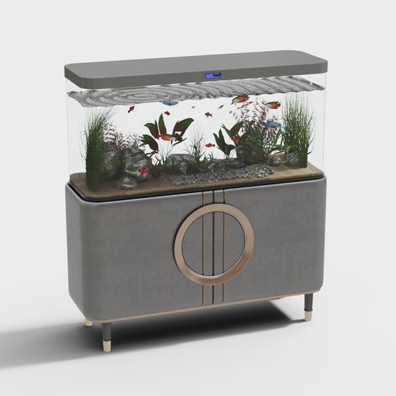 Aquarium de réservoir de poissons gris moderne