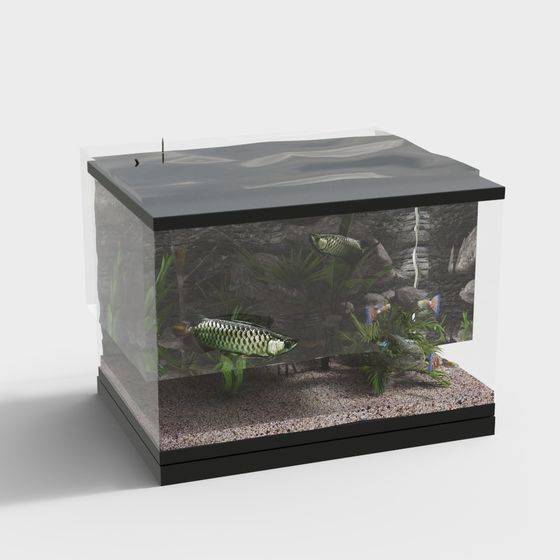 Low-Poly Aquatic World Aquarium 3D model