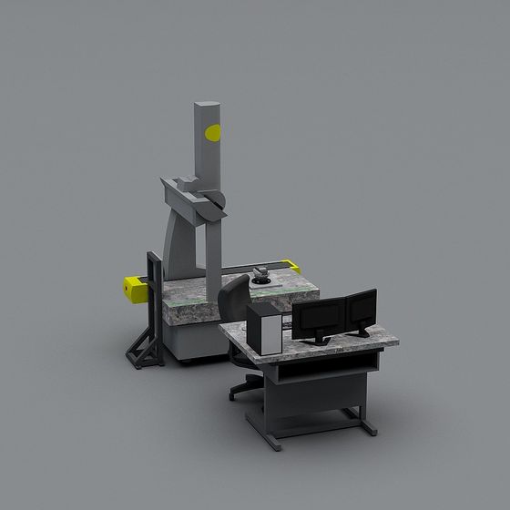 Modern Office Workstation 3D Model