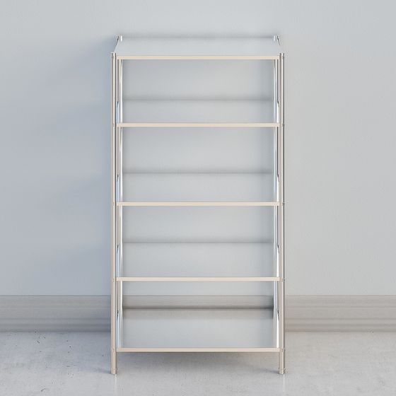 Stylish Metal Bookshelf 3D model for Modern Interiors