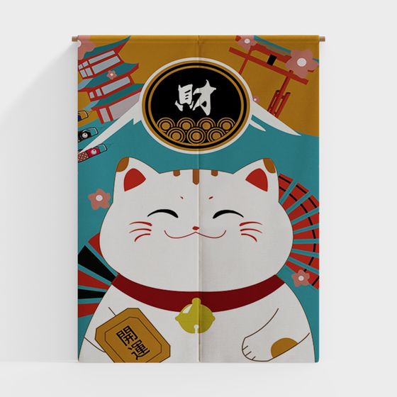 Lucky Cat Door Curtain 3D model