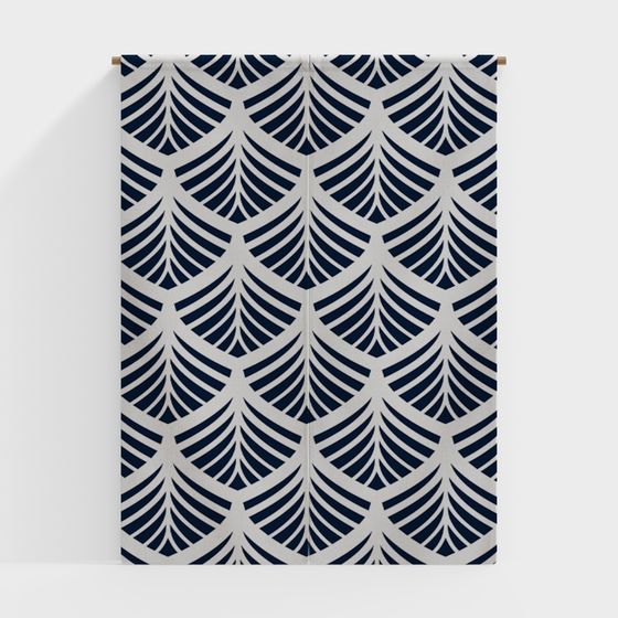 Noren Door 3D Model - Elegant Low-Polygon Design