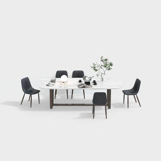Light luxury dining table and chair combination