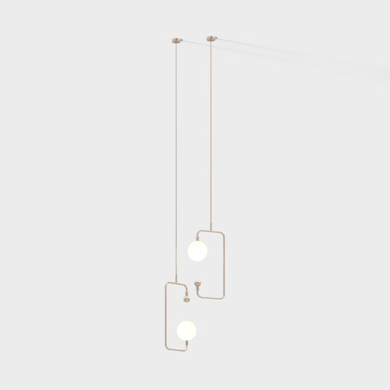 Elegant Low-Polygon Pendant Light 3D model for Modern Interiors