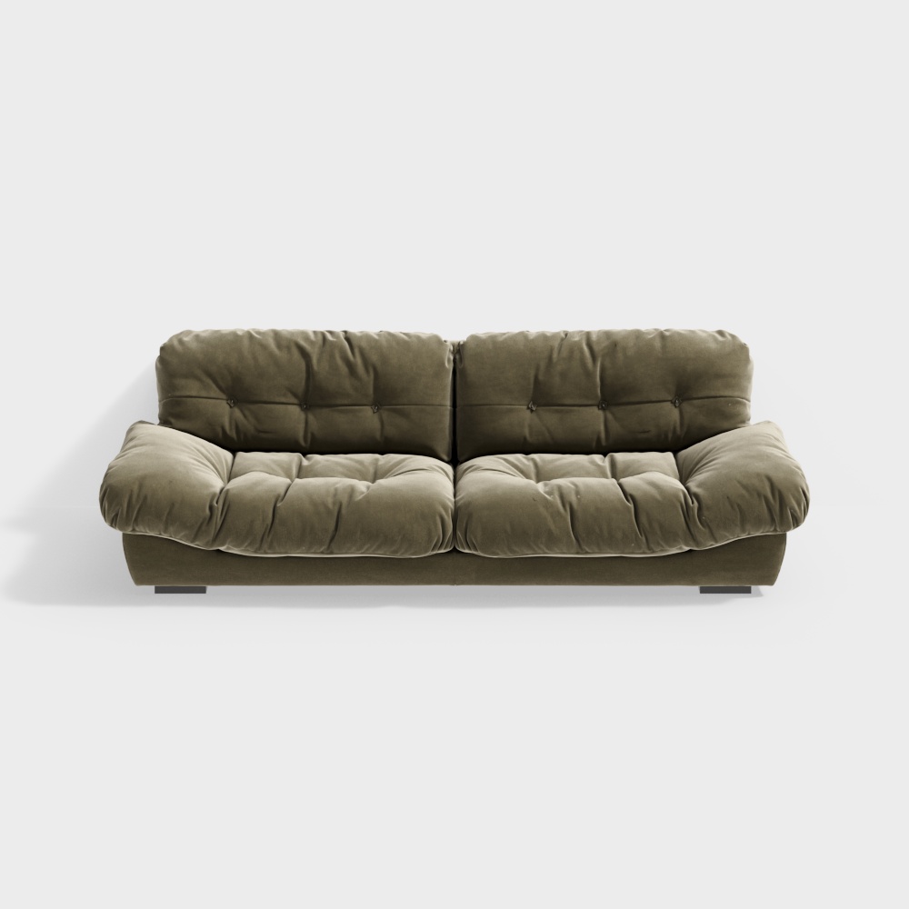 Elegant Low-Polygon Sofa 3D Model