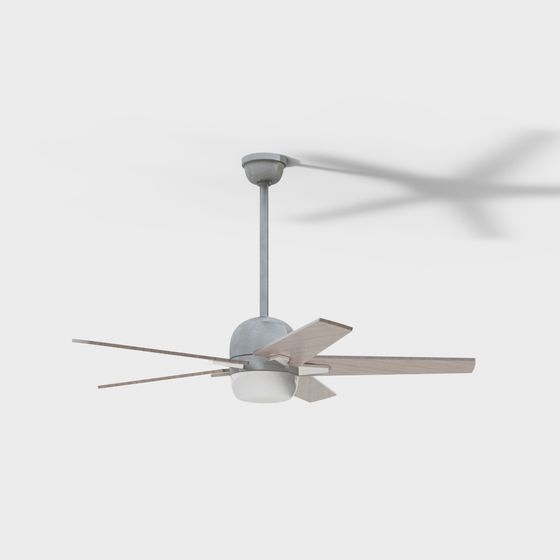 Elegant Low-Poly Ceiling Fan 3D Model
