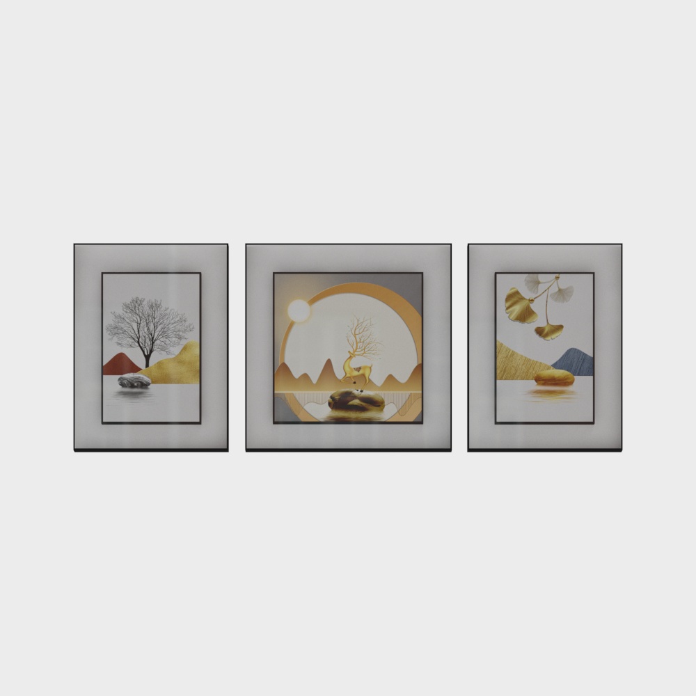 輕奢 - 客廳裝飾畫 - SK-496