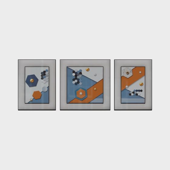 Abstract Puzzle 3D model for Modern Art