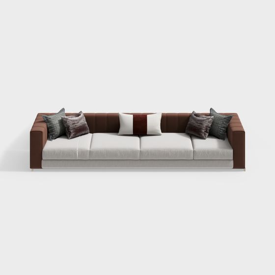 Elegant Low-Polygon Sofa 3D model